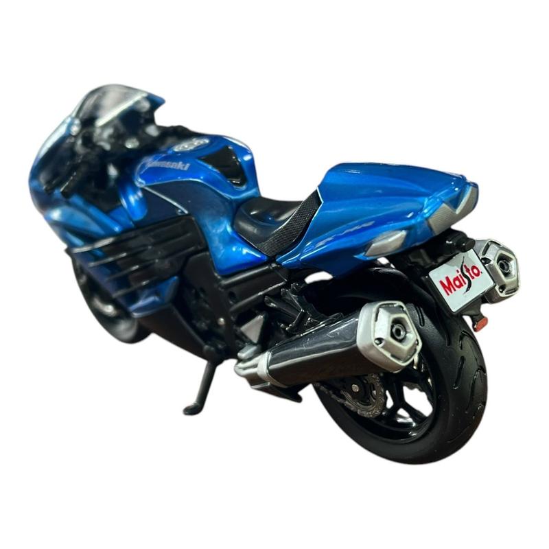 Miniatura Moto Kawasaki Ninja ZX14R Azul Maisto 1:18 - Miniaturas